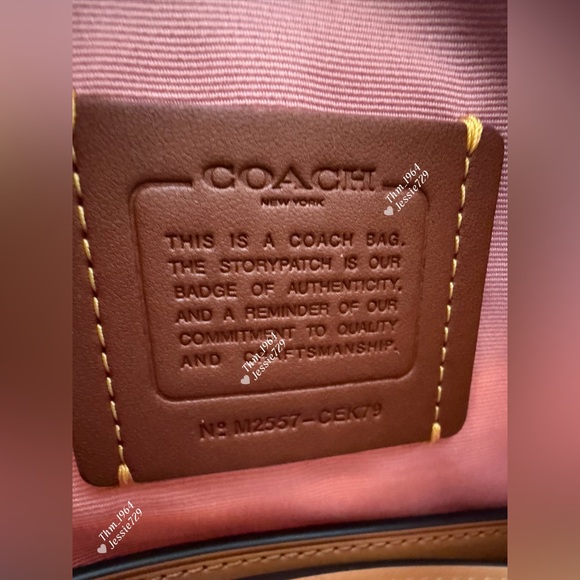 NWT!COACH Mini Rowan Crossbody Bag In Signature With Charms(CEK79)powder pink - Picture 7 of 8